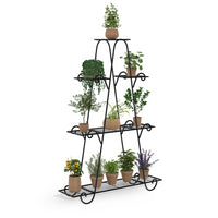 IDMarket - Estante para macetas - soporte metálico para plantas