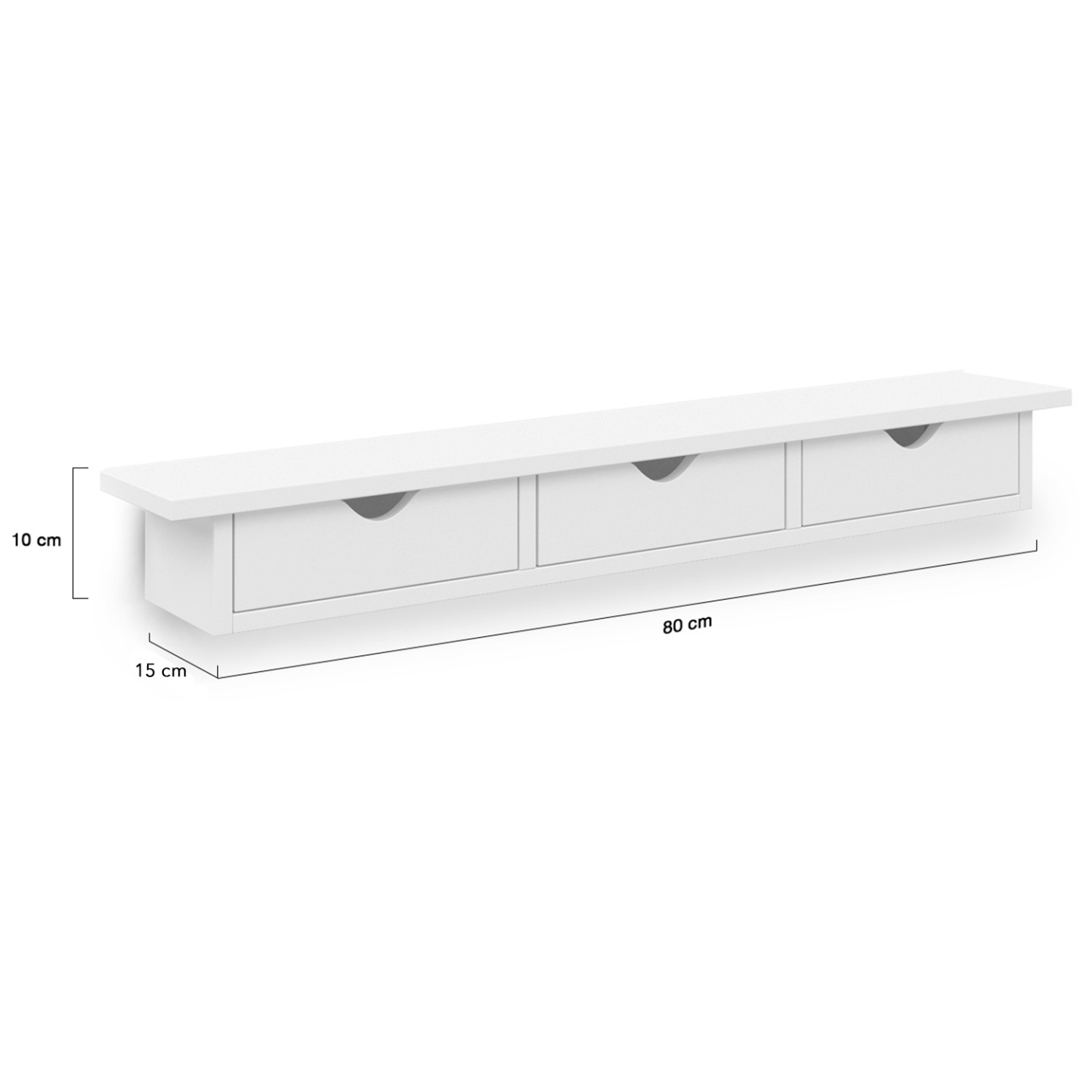 IDMarket - Estantería de pared LISE blanca de 3 cajones
