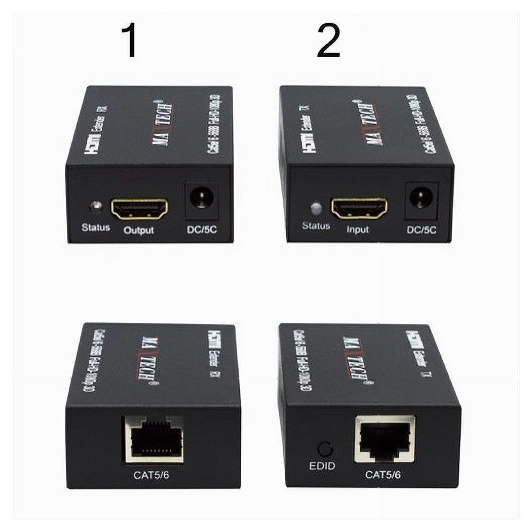 Estensore Hdmi Amplificatore Segnale Video 1080p Rj45 Cat5e Cat6 60mt Maxtech Ext-hdl01         