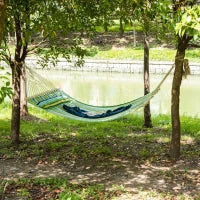 Amaca da Giardino per 1-2 Persone Max 180kg da Interni ed Esterni con Cuscino Removibile 400x140cm