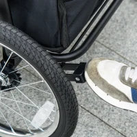 Passeggino per Cani, Pieghevole, Tetto Apribile, Cuscino, Telaio in Acciaio, Grigio e Nero