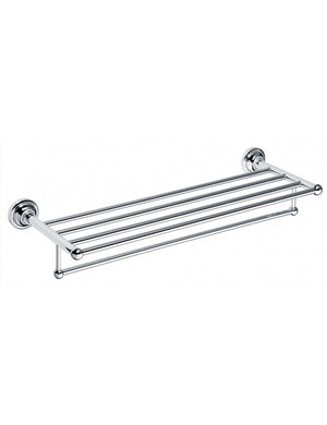 Portasciugamani con ripiano RETRO in ottone cromato 66,5x12x22,5 cm