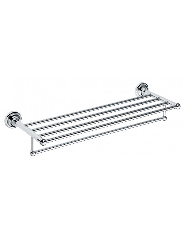 Portasciugamani con ripiano RETRO in ottone cromato 66,5x12x22,5 cm
