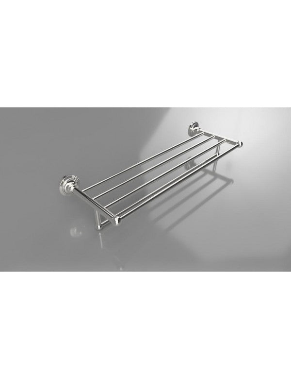 Portasciugamani con ripiano RETRO in ottone cromato 66,5x12x22,5 cm