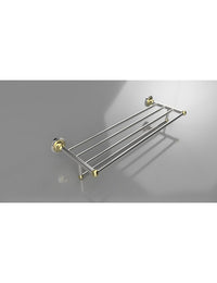Portasciugamani con ripiano RETRO in ottone cromo-oro 66,5x12x22,5 cm