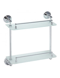 Mensola doccia doppia a parete in vetro RETRO 40x42x12 cm