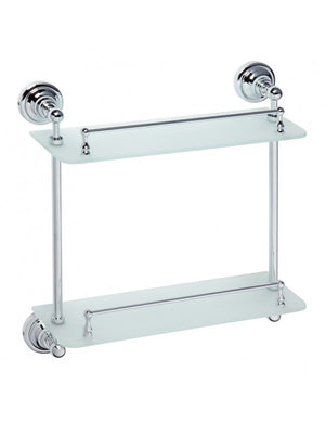 Mensola doccia doppia a parete in vetro RETRO 40x42x12 cm