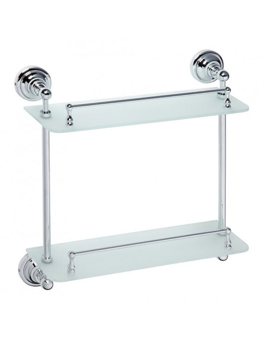 Mensola doccia doppia a parete in vetro RETRO 40x42x12 cm