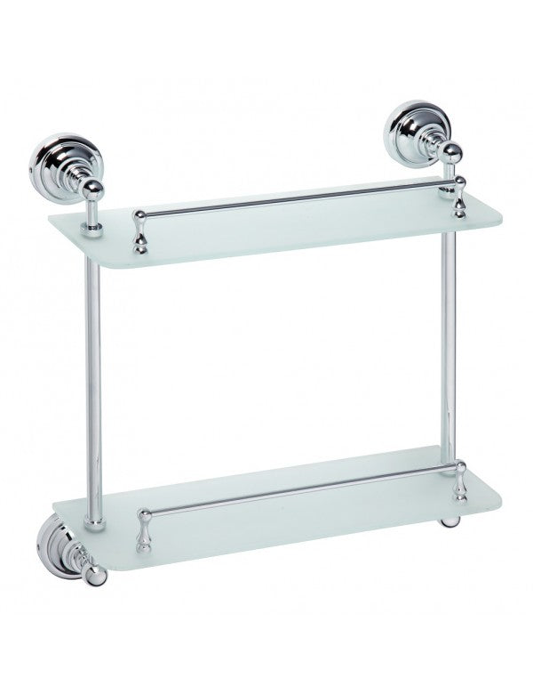 Mensola doccia doppia a parete in vetro RETRO 40x42x12 cm