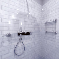 Mensola doccia doppia a parete in vetro RETRO 40x42x12 cm