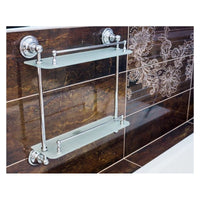 Mensola doccia doppia a parete in vetro RETRO 40x42x12 cm