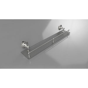 Mensola doccia a parete con vetro RETRO e saliscendi in ottone cromato 60x9x12 cm