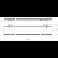 Mensola doccia a parete COLORADO con saliscendi in ottone oro spazzolato 60 cm