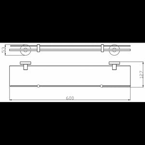 Mensola doccia a parete COLORADO con saliscendi in ottone dorato 60 cm