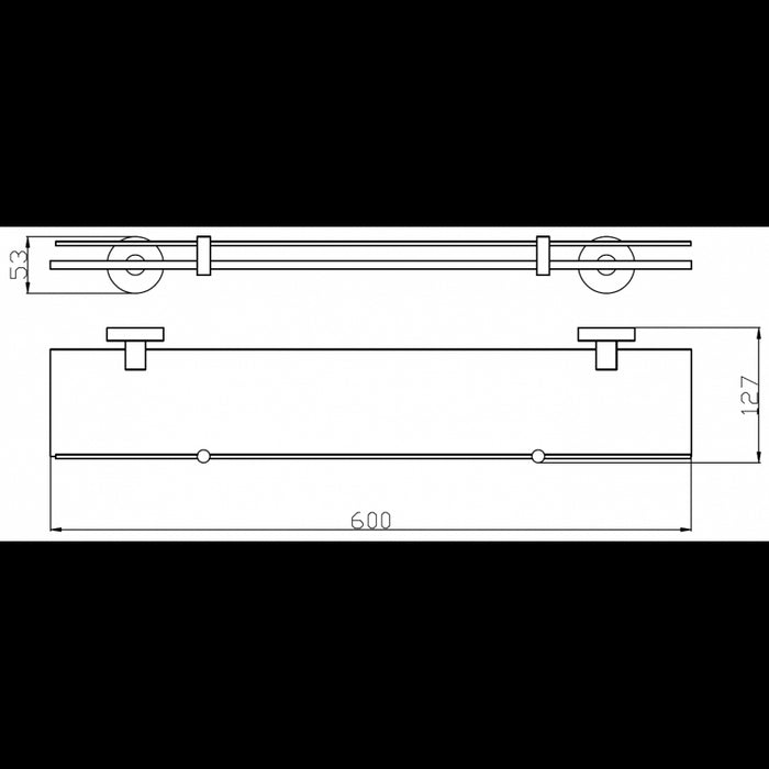 Mensola doccia a parete COLORADO con saliscendi in ottone cromato 60 cm