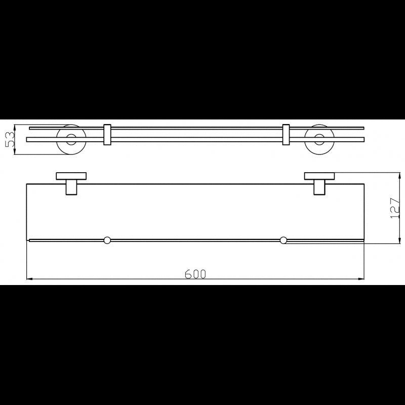 Mensola doccia a parete COLORADO con saliscendi in metallo lucido ottone grigio 60 cm