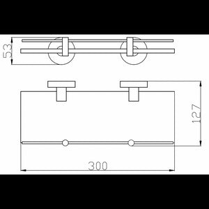 Mensola doccia a parete COLORADO con saliscendi in metallo lucido ottone grigio 30 cm