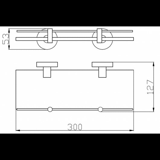 Mensola doccia a parete COLORADO con saliscendi in metallo lucido ottone grigio 30 cm