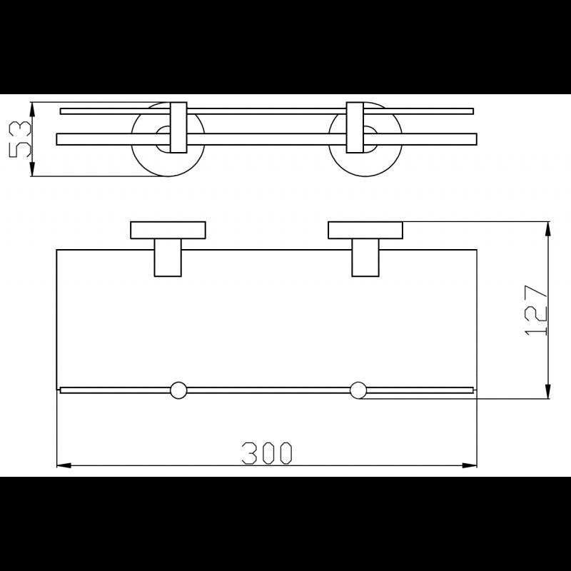 Mensola doccia a parete COLORADO con saliscendi in metallo lucido ottone grigio 30 cm