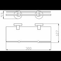 Mensola doccia a muro COLORADO con saliscendi in ottone grigio metallo spazzolato 30 cm