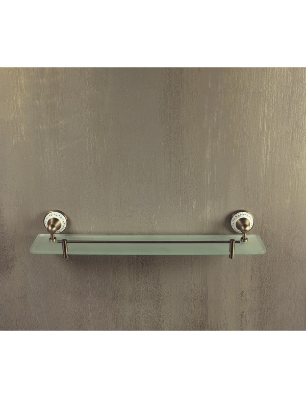 Mensola doccia a parete KERA in ottone e ceramica 60 x13,5x11 cm