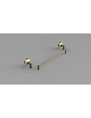 Mensola doccia a parete KERA in ottone e ceramica 60 x13,5x11 cm