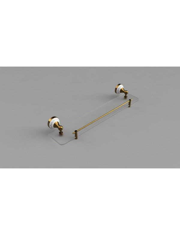 Mensola doccia a parete KERA in ottone e ceramica 60 x13,5x11 cm