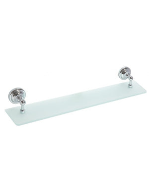 Mensola doccia a parete RETRO in vetro e ottone cromato 60x8,7x12 cm