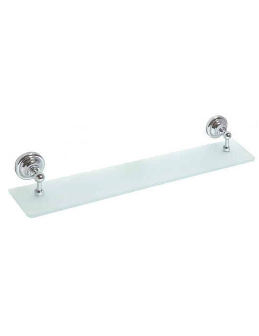 Mensola doccia a parete RETRO in vetro e ottone cromato 60x8,7x12 cm