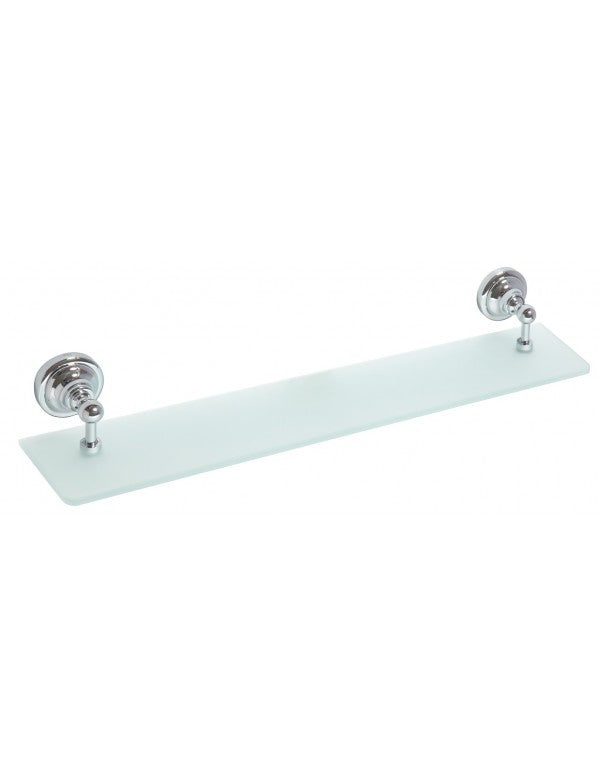 Mensola doccia a parete RETRO in vetro e ottone cromato 60x8,7x12 cm