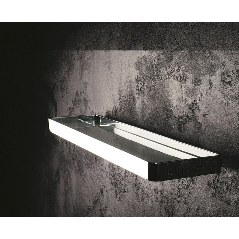 Mensola doccia a parete SOLO in vetro e cromo 50 x2,5 x11 cm