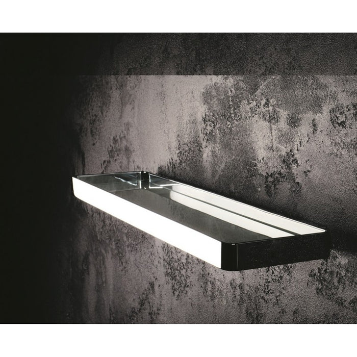 Mensola doccia a parete SOLO in vetro e cromo 50 x2,5 x11 cm