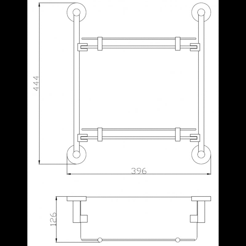 Mensola a muro doppia in vetro COLORADO 44,4 cm