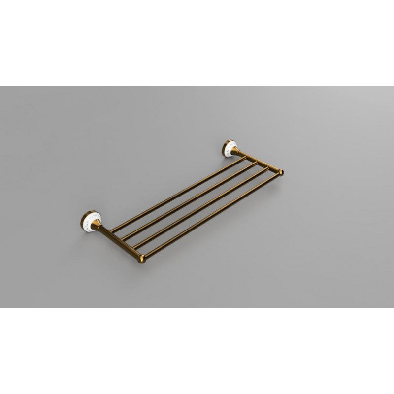 Mensola porta asciugamani KERA 60 x24,5 x6,6 cm in ottone e ceramica