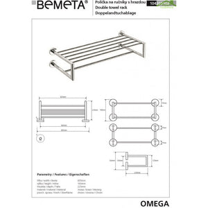 Portasciugamani con doppio trapezio OMEGA 65,5x16x22,5cm