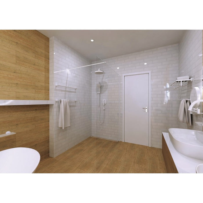 Mensola porta asciugamani doccia BIANCA in ottone bianco 55 x12 x26,5 cm