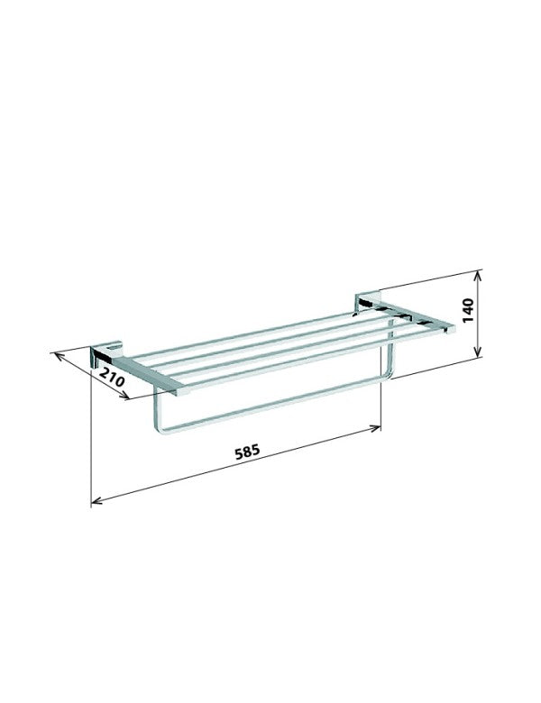 Portasciugamani a muro cromato PLAZA 21x58,5x14 cm