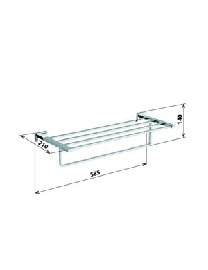 Portasciugamani a muro cromato PLAZA 21x58,5x14 cm