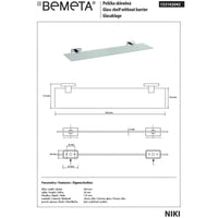 Mensola, mensola doccia in vetro NIKI 50 x11 x3,6 cm