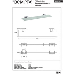 Mensola, mensola doccia in vetro NIKI 50 x11 x3,6 cm