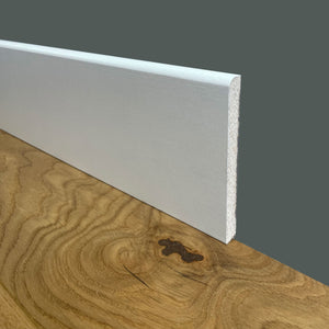 bancale da 96 metri lineari di BATTISCOPA ZOCCOLINO BC 100x10mm in FIBRA DI LEGNO COMPATTA BIANCO
