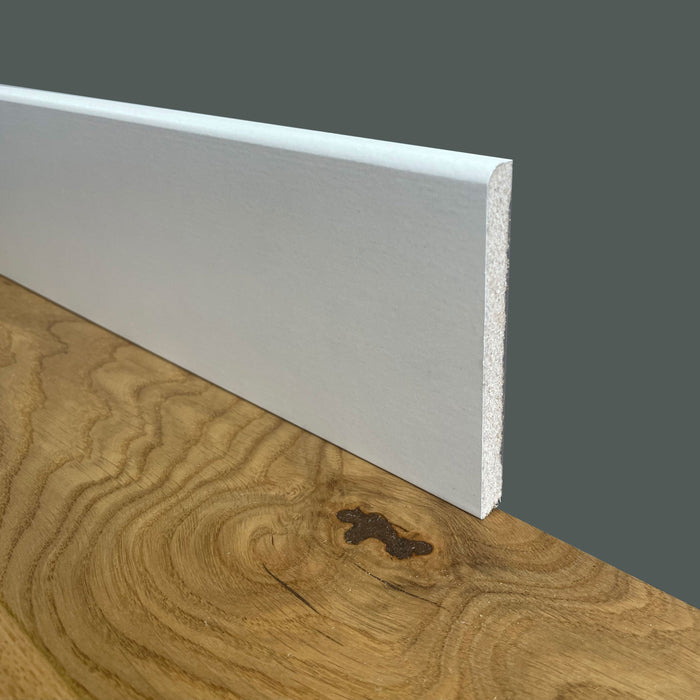 bancale da 96 metri lineari di BATTISCOPA ZOCCOLINO BC 100x10mm in FIBRA DI LEGNO COMPATTA BIANCO
