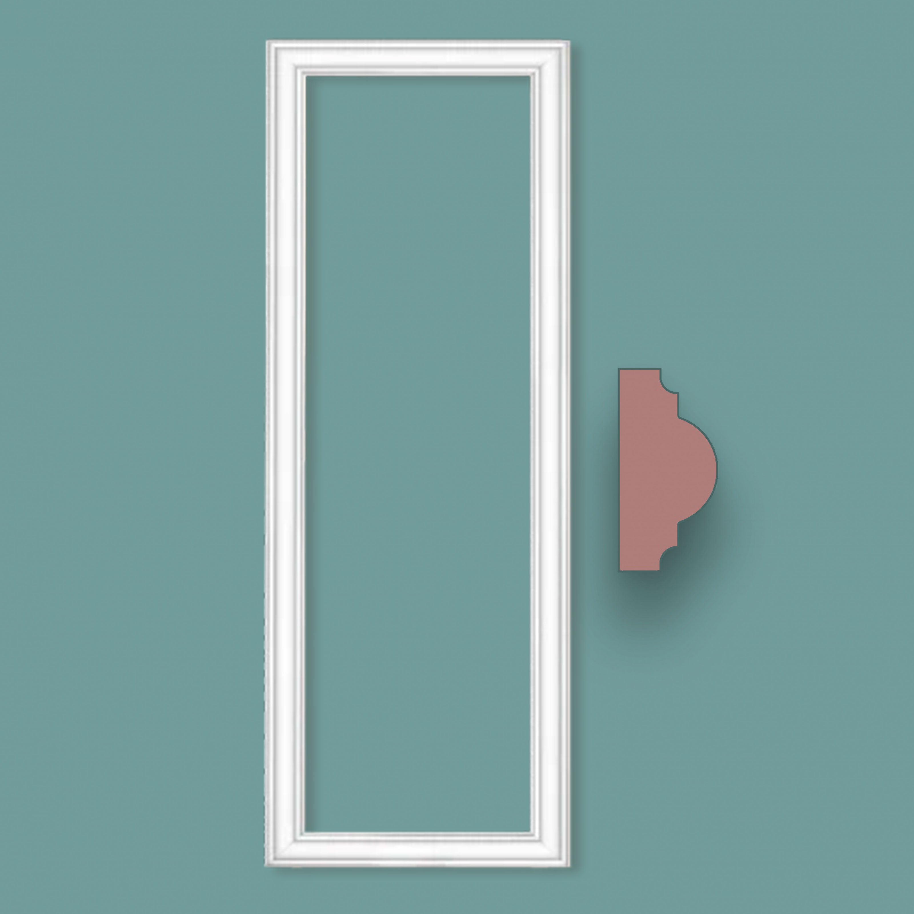 Cornice Bugna per Boiserie rivestimento a parete in polimeri 30x10cm Bianca già assemblata