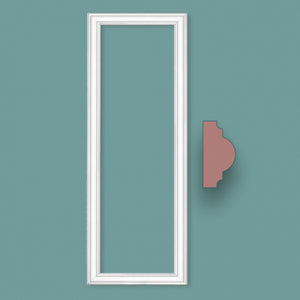 Cornice Bugna per Boiserie rivestimento a parete in polimeri 30x10cm Bianca già assemblata