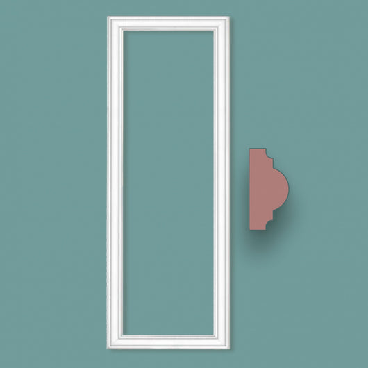 Cornice Bugna per Boiserie rivestimento a parete in polimeri 30x10cm Bianca già assemblata