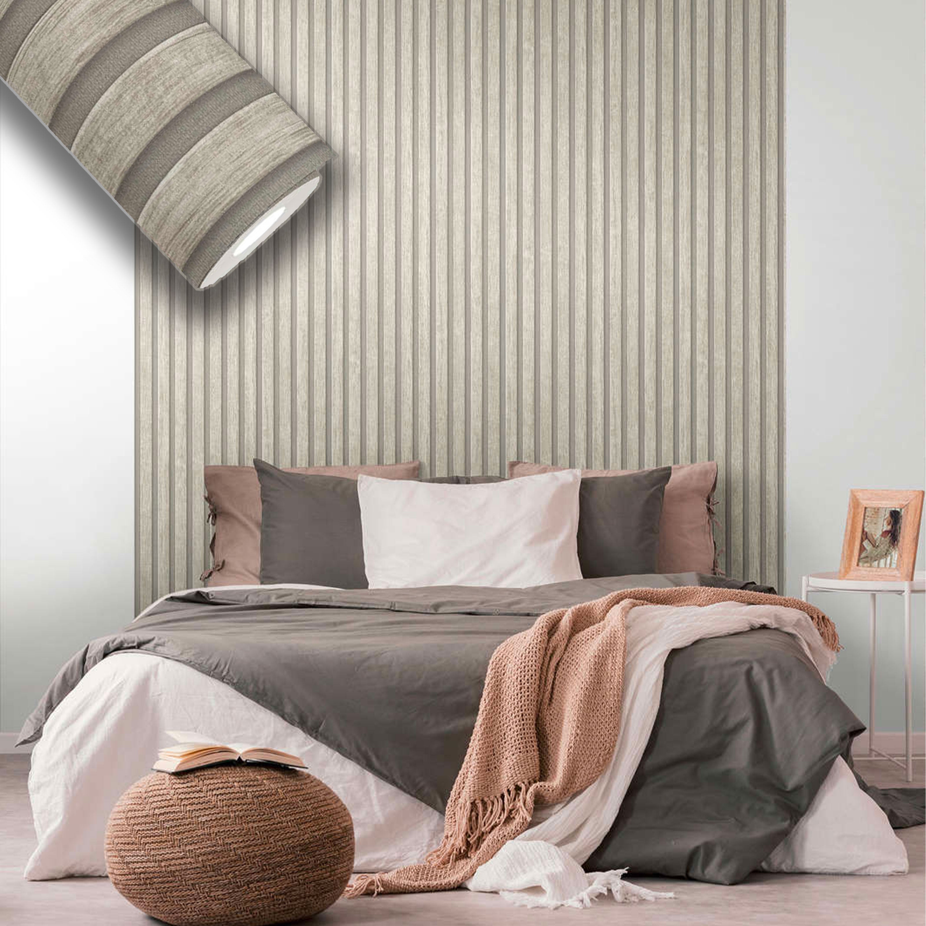 Rotolo da 5 mq di Carta da Parati LAMELLI LEGNO MILLERIGHE 3D effetto Boiserie PROVENZALE