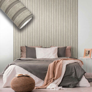 Rotolo da 5 mq di Carta da Parati LAMELLI LEGNO MILLERIGHE 3D effetto Boiserie PROVENZALE