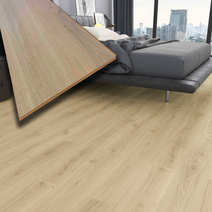 Pavimento in laminato 7mm Click Spazzolato CREAM OAK 197x1205 - 10 anni garanzia