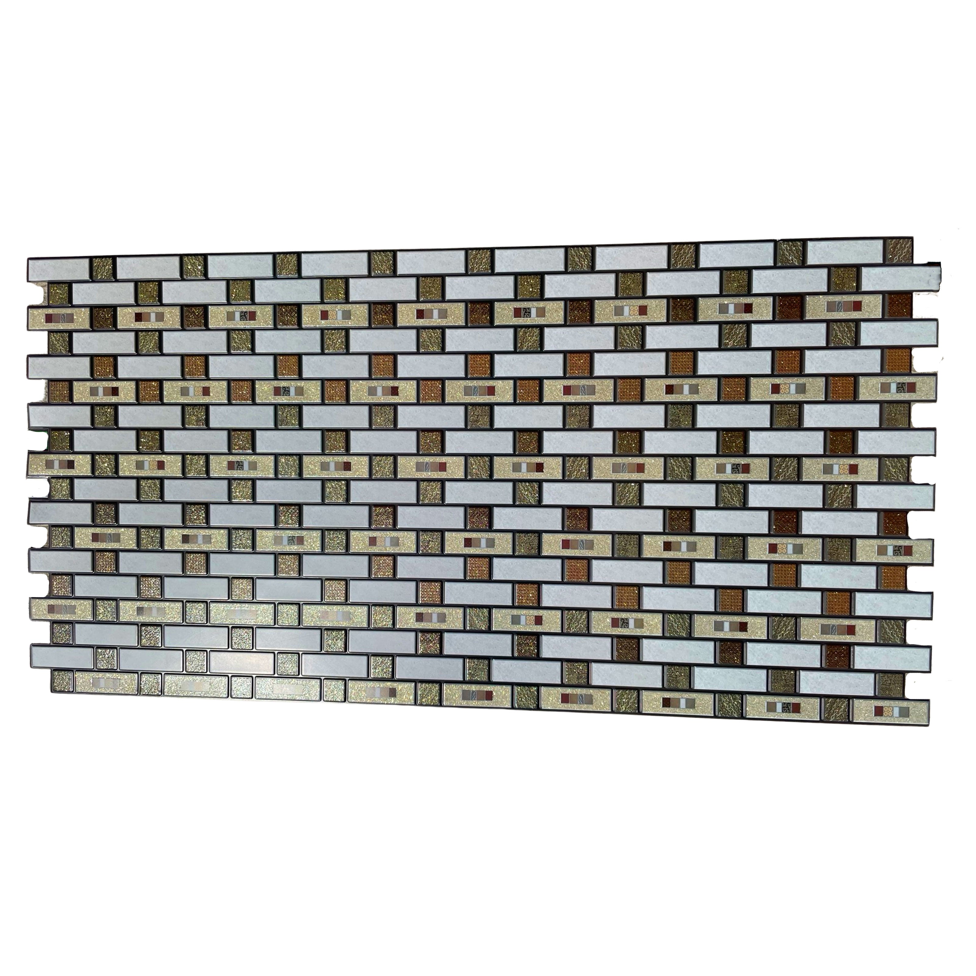 MAXI Pannelli 3D HI-RES Rivestimento a parete in PVC - MATTONCINI ORO - Realistici e isolanti.