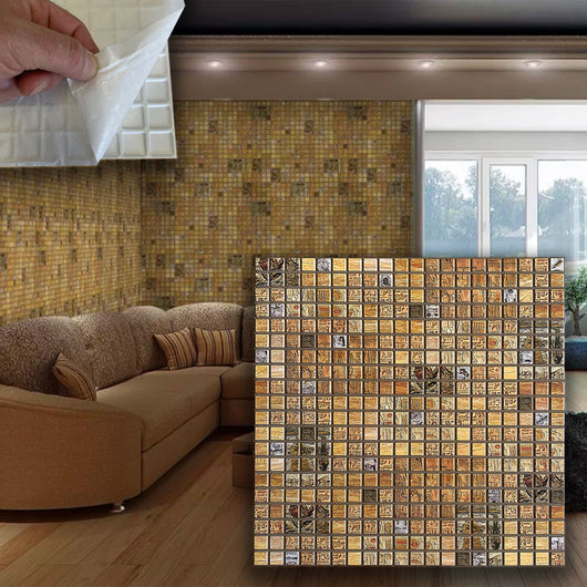Pannelli 3D "AUTOADESIVI" in PVC EGYPT effetto MOSAICO BAGNO DOCCIA Realistici e isolanti.